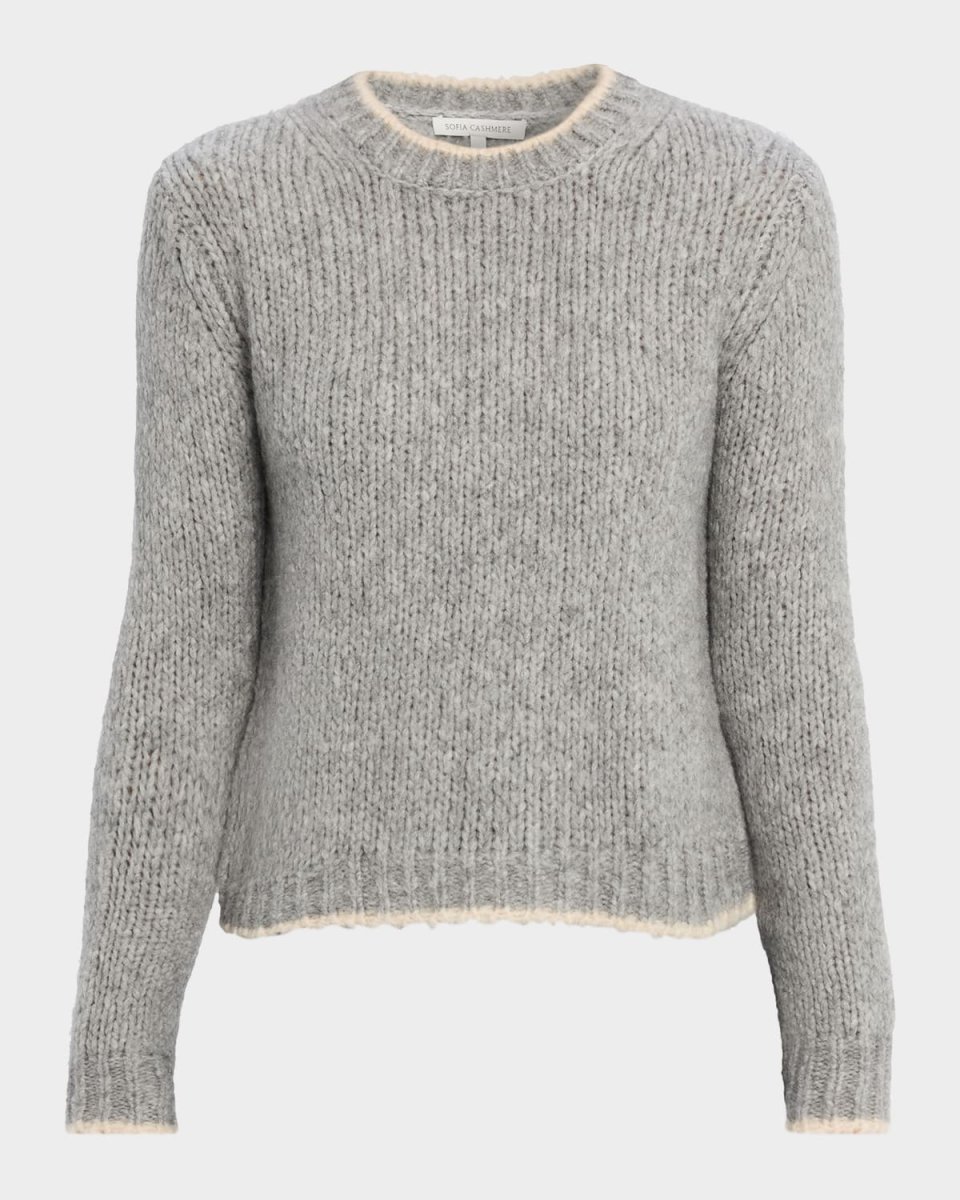 Crewneck Boucle Knit Sweater